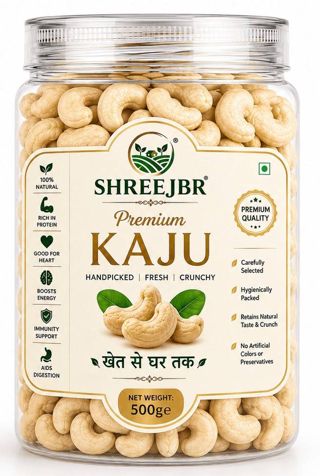 Premium ShreeJBR Kaju 500gm with Free Container