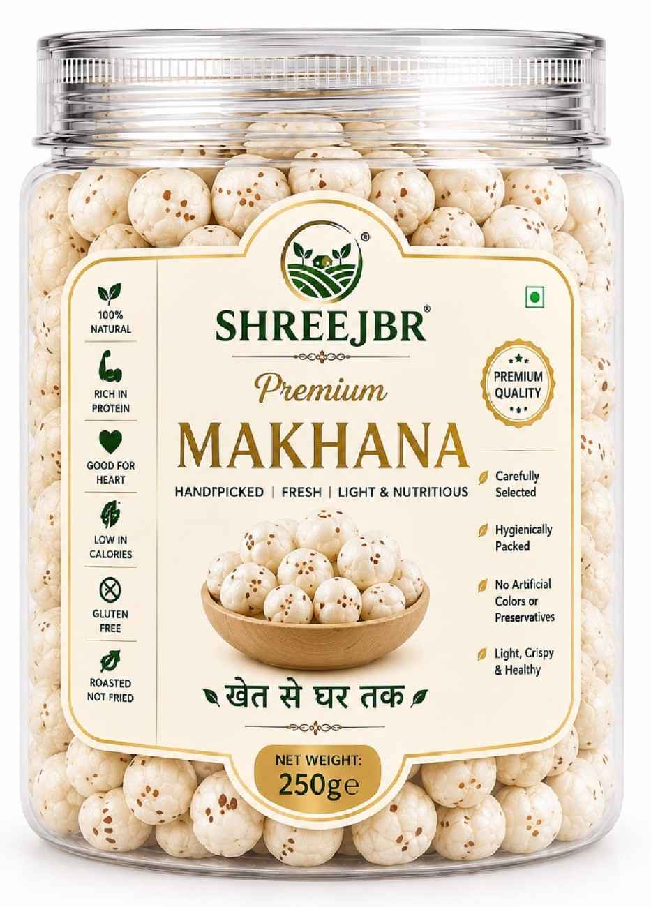 Premium ShreeJBR Makhana 250gm with Free Container